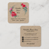 カスタムトレンディーモダンフラワーファーム植物学フローラ スクエア名刺 (正面/裏面)