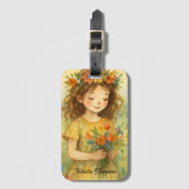 カスタムトレンディーレトロなアートワーク水の色の草原 ラゲッジタグ (正面縦)