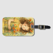 カスタムトレンディーレトロなアートワーク水の色の草原 ラゲッジタグ (正面横)