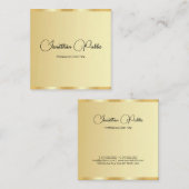 カスタムトレンディー金ゴールドルックタイポグラフィテンプレート スクエア名刺 (正面/裏面)