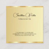 カスタムトレンディー金ゴールドルックタイポグラフィテンプレート スクエア名刺 (裏面)