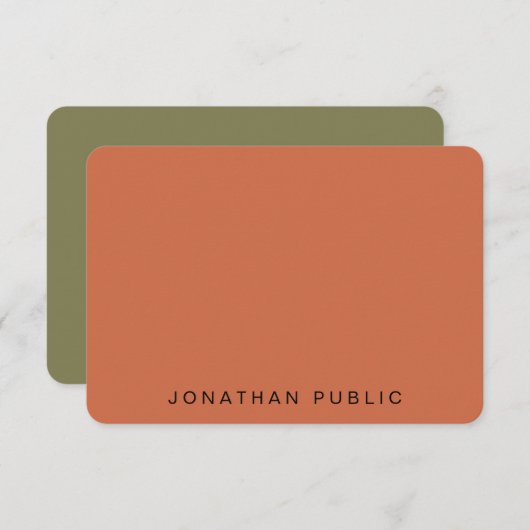 カスタムトレンドカラースクリプト書付モノグラム ノートカード (正面/裏面)