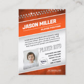 カスタムトレーディングカードオレンジシルバースポーツテンプレート コーリングカード (裏面)