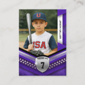 カスタムトレーディングカードパープルシルバースポーツテンプレート コーリングカード (正面)