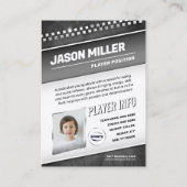 カスタムトレーディングカード、ブラックシルバースポーツテンプレート コーリングカード (裏面)