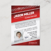 カスタムトレーディングカード、レッドシルバースポーツテンプレート コーリングカード (裏面)