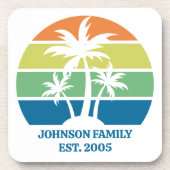 カスタムトロピカルアイランドハウスパームツリーズギフト コースター (正面)