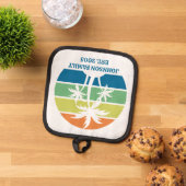 カスタムトロピカルアイランドハウスパームツリーズ 鍋敷き (トップダウン)