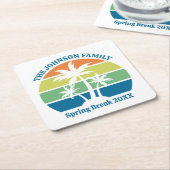 カスタムトロピカルアイランドパーティーヤシ スクエアペーパーコースター (アングル)