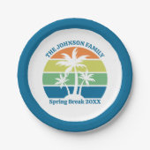 カスタムトロピカルアイランドパーティーヤシ ペーパープレート (正面)