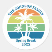 カスタムトロピカルアイランドパーティーヤシ ラウンドシール (正面)