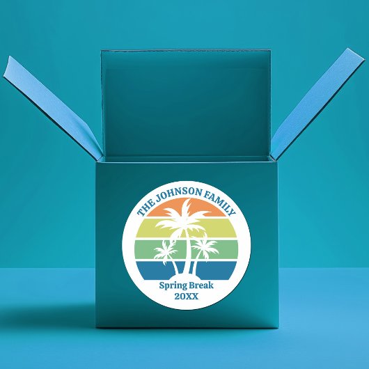 カスタムトロピカルアイランドパーティーヤシ ラウンドシール