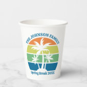 カスタムトロピカルアイランドパーティーヤシ 紙コップ (正面)