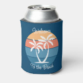 カスタムトロピカルアイランドビーチシーショア海サンセット 缶クーラー (缶裏面)