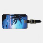 カスタムトロピカルアイランドビーチ海サンセットフォト ラゲッジタグ (正面横)