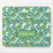 カスタムトロピカルグ葉リーン水の色のパターン マウスパッド (正面)