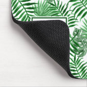 カスタムトロピカルグ葉リーン水の色のパターン マウスパッド (コーナー)