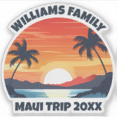 カスタムトロピカルサンライズビーチ旅行記念ノートPC シール (正面)