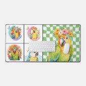 カスタムトロピカルパロットコラージュモダンシンプルデスク デスクマット (キーボード&マウス)