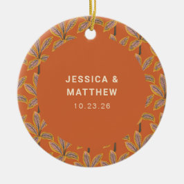 カスタムトロピカルパームツリーズ目的地の結婚式 セラミックオーナメント