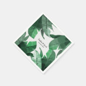 カスタムトロピカルパームプリント結婚のナプキン スタンダードカクテルナプキン (角)