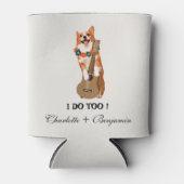 カスタムトロピカルビーチドッグ結婚ズ 缶クーラー (正面)