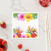 カスタムトロピカルフラワーズ ヒビスカス パーティー スタンダードカクテルナプキン (インサイチュ)