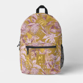 カスタムトロピカルリーフイエローグラフィックモダンデザイン プリントバックパック (正面)