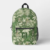 カスタムトロピカルリーフグリーンエキゾチックモダンデザイン プリントバックパック (正面)