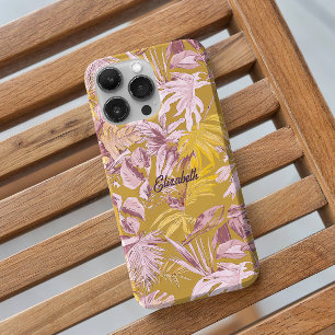カスタムトロピモダンカルリーフイエローグレイ iPhone 16 PROケース