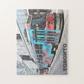 カスタムトロントバス通りカーライトレールシティスケープ ジグソーパズル (縦)