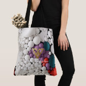 カスタムトート：色ポップ・アートの泡パーソナライズされた トートバッグ (クローズアップ)