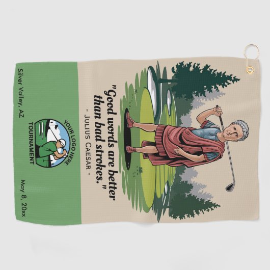 カスタムトーナメントおもしろい引用文のロ企業のゴ ゴルフタオル (横)