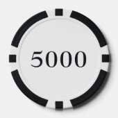 カスタムトーナメントゲーム値5000白 ポーカーチップ (正面)
