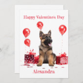 カスタムドイツの羊飼いギフトボックスバレンタイン シーズンカード (正面/裏面)