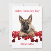 カスタムドイツの羊飼いベルベットハートバレンタイン シーズンカード (正面)