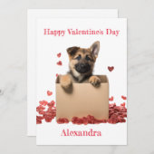 カスタムドイツの羊飼いペンテインアボックスバレンタイン シーズンカード (正面/裏面)