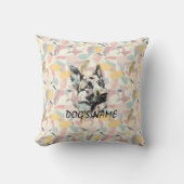 カスタムドイツの羊飼いポートレート抽象芸術パターン クッション (正面)