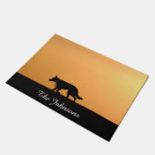 カスタムドイツ羊飼い犬シルエットサンセット ドアマット (アングル)