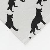 カスタムドイツ羊飼い犬シルエット フリースブランケット (角)