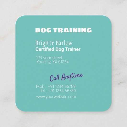 カスタムドググラフィティスタイル背景 スクエア名刺 (裏面)