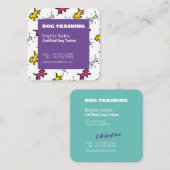 カスタムドググラフィティスタイル背景 スクエア名刺 (正面/裏面)