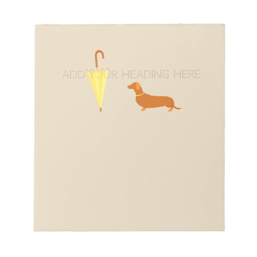 カスタムドッグウォーカー可愛いペット愛人スタイル ノートパッド (正面)