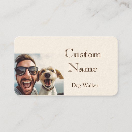 カスタムドッグウォーカー、ペット着座営業サービス 名刺 (裏面)