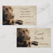 カスタムドッグウォーカー、ペット着座営業サービス 名刺 (正面/裏面)