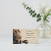 カスタムドッグウォーカー、ペット着座営業サービス 名刺 (スタンド正面)