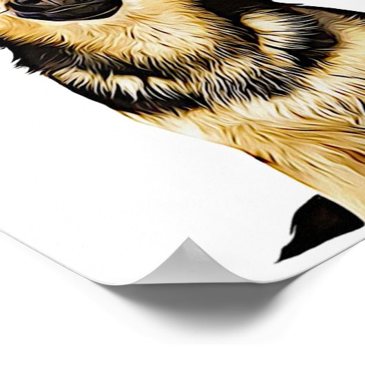 カスタムドッグウォールアート |ドイツの羊飼い ポスター (角)