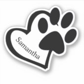 カスタムドッグキャットポーペットパーソナライズされた シール (正面)