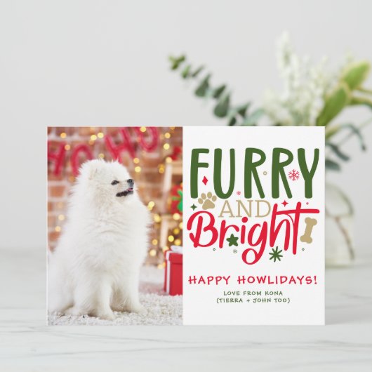 カスタムドッグクリスマスフォトパーソナライズされた写真 シーズンカード (スタンド正面)