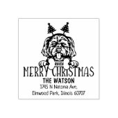 カスタムドッグクリスマス差出人住所 ラバースタンプ (インプリント)